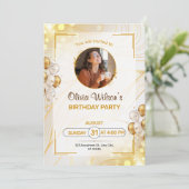 Golden Bortered Einladung (Stehend Vorderseite)