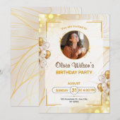 Golden Bortered Einladung (Vorne/Hinten)