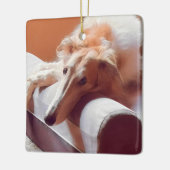 Golden Borzoi Keramikornament (Links)