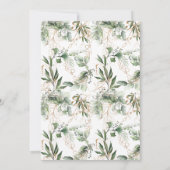Golden Botanic Eukalyptus Wreath Monogram Green Einladung (Rückseite)