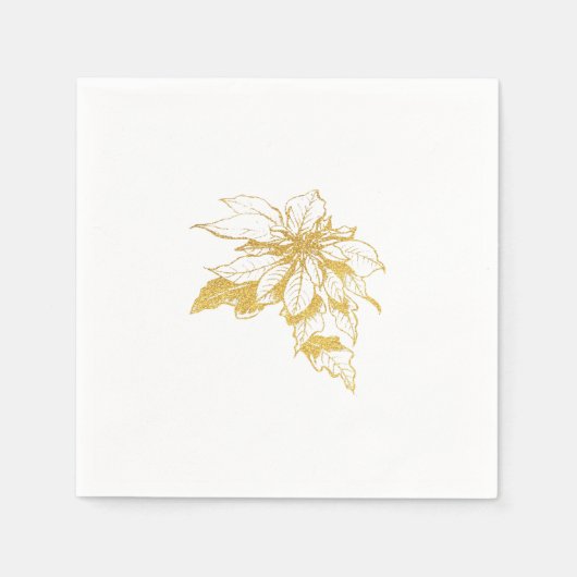 Golden Botanic Holiday Poinsettia Serviette (Vorderseite)