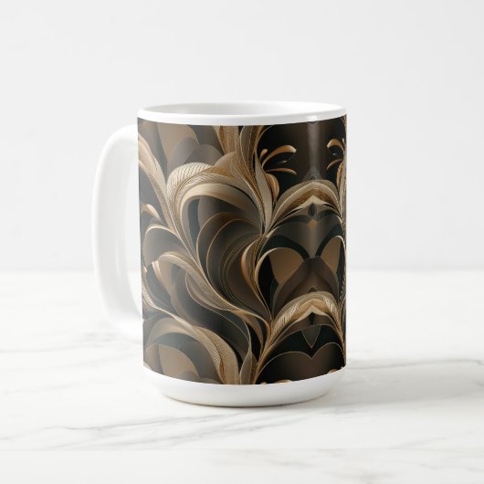 Golden Botanical Flow Elegant Kaffeetasse (Vorderseite Links)