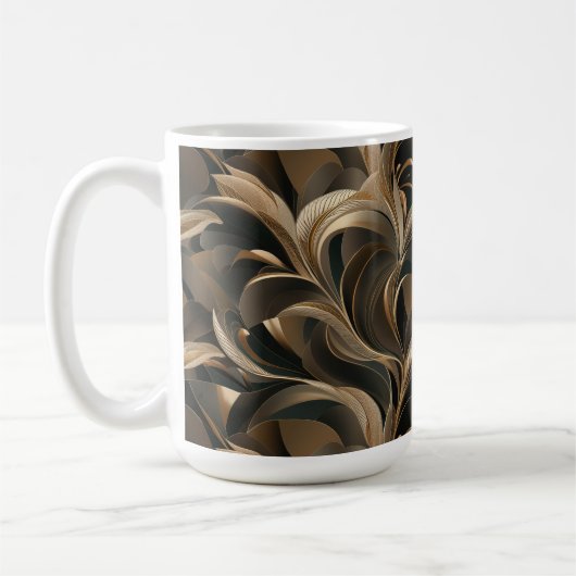 Golden Botanical Flow Elegant Kaffeetasse (Links)