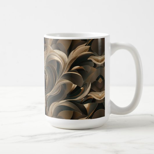 Golden Botanical Flow Elegant   Kaffeetasse (Rechts)