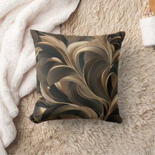 Golden Botanical Flow Elegant   Kissen
