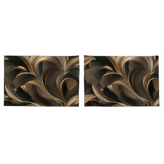 Golden Botanical Flow Elegant Kissenbezug (Rückseite-Set)