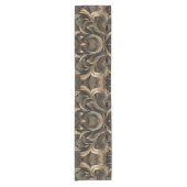 Golden Botanical Flow Elegant Kurzer Tischläufer (Vorderseite)