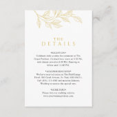 Golden Botanical Garden Wedding Details Begleitkarte (Vorderseite)
