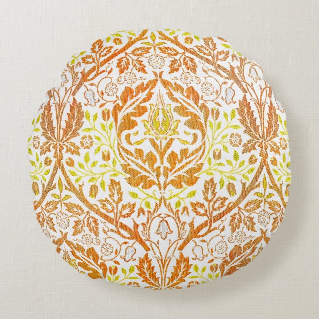 Golden Bough William Morris Vintage Art Nouveau Rundes Kissen (Vorderseite)
