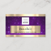Golden Boutique Shop QR CODE Logo Lila Stars Visitenkarte (Vorderseite)