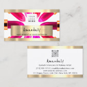 Golden Boutique Shop QR CODE Logo Makeust Artist Visitenkarte (Vorne/Hinten)