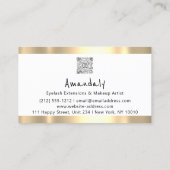 Golden Boutique Shop QR CODE Logo Makeust Artist Visitenkarte (Rückseite)