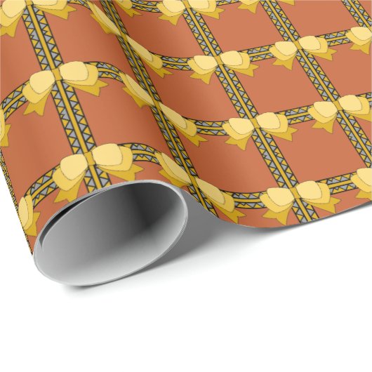 Golden Bow Wrapping Paper Geschenkpapier (Rolleneckpunkt)