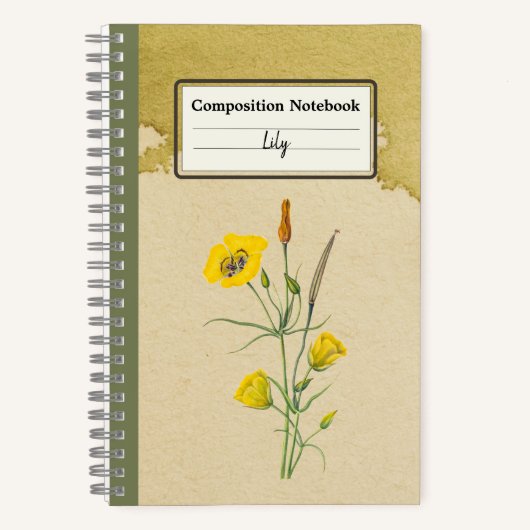 Golden Bowl Mariposa Blume Personalisiert Comp Notizblock (Vorderseite)