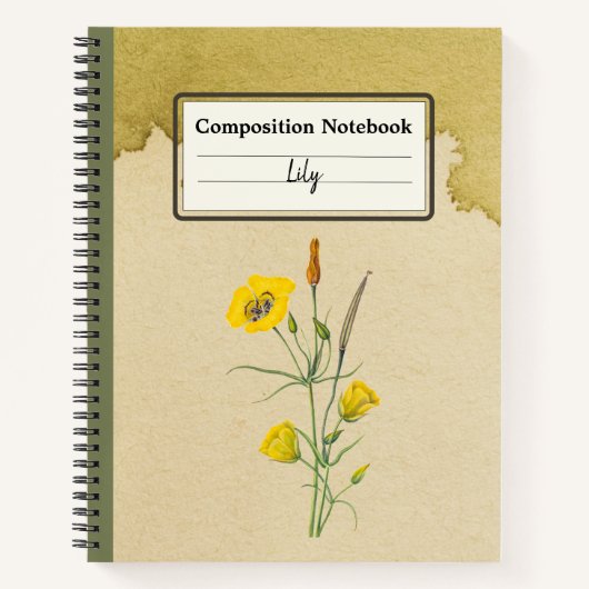 Golden Bowl Mariposa Blume Personalisiert Comp Notizblock (Vorderseite)
