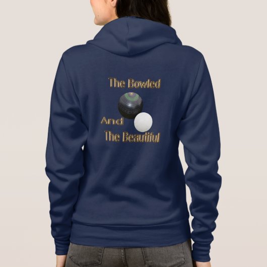Golden Bowled Beautiful Lawn Bowls Design, Hoodie (Rückseite)