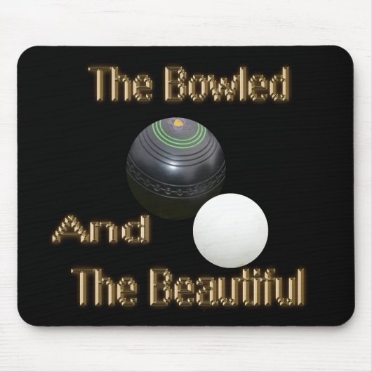 Golden Bowled Beautiful Lawn Bowls Design, Mousepad (Vorne)