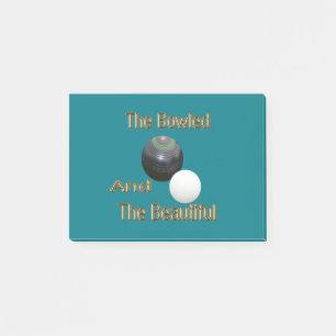 Golden Bowled Beautiful Lawn Bowls Design, Post-it Klebezettel