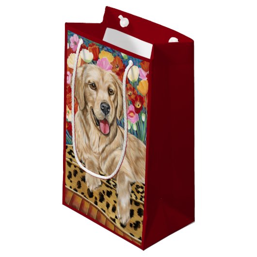Golden Boy Retriever Kleine Geschenktüte (Vorderseite Schrägansicht)