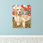 Golden Boy Retriever Leinwanddruck (Insitu (Holzboden))
