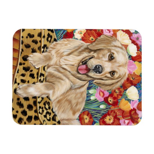 Golden Boy Retriever Magnet (Horizontal)