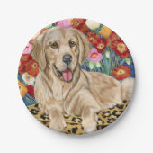 Golden Boy Retriever Pappteller (Vorderseite)