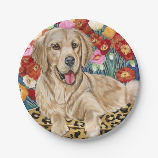 Golden Boy Retriever Pappteller (Vorderseite)