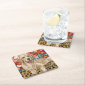 Golden Boy Retriever Rechteckiger Pappuntersetzer (Vor Ort)