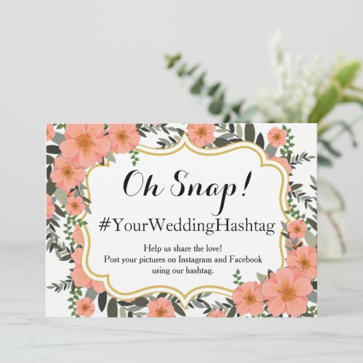 Golden Bracket Wedding Hashtag (Stehend Vorderseite)