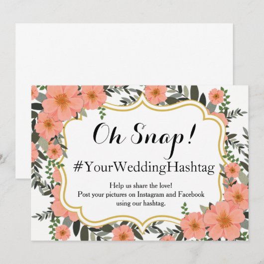 Golden Bracket Wedding Hashtag (Vorne/Hinten)