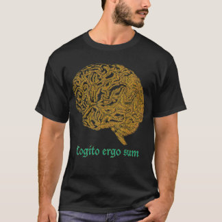 Golden Brain Ich denke, daher bin ich Philosopher T-Shirt
