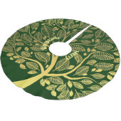 Golden Branch Greenerage Foliage Frohe Weihnachtsf Polyester Weihnachtsbaumdecke (Schrägansicht)