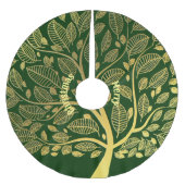 Golden Branch Greenerage Foliage Frohe Weihnachtsf Polyester Weihnachtsbaumdecke (Vorderseite)