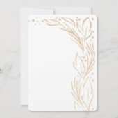 Golden Branches Border Wedding Einladung White (Rückseite)