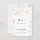 Golden Branches White Wedding RSVP Card (Vorderseite)