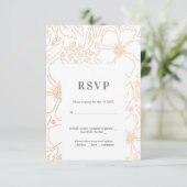 Golden Branches White Wedding RSVP Card Karte (Stehend Vorderseite)