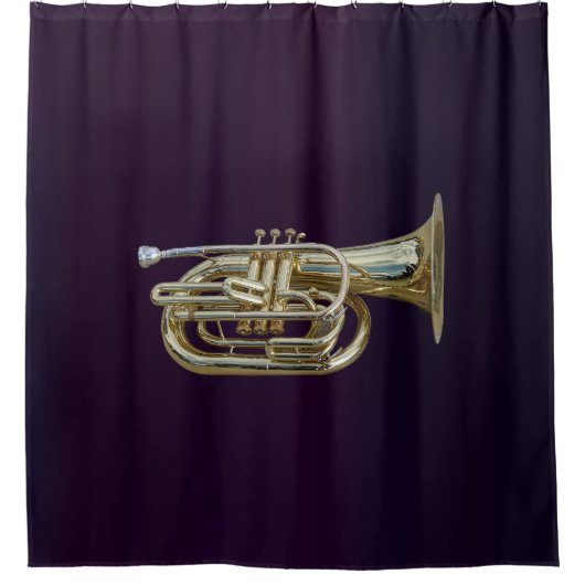 Golden Brass Euphonium Duschvorhang (Vorderseite)
