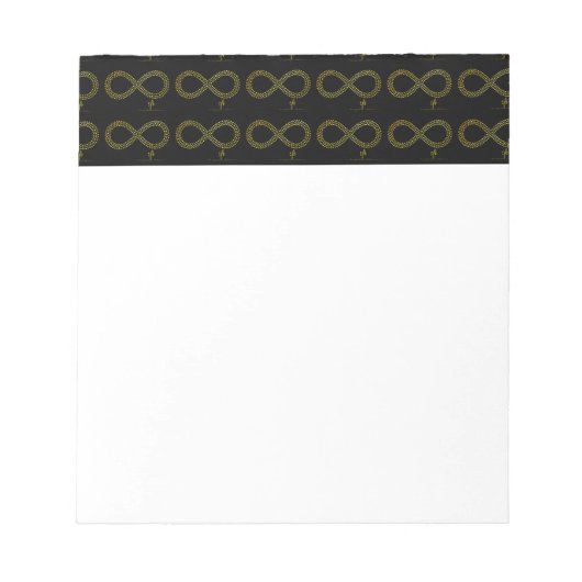 Golden Brass Infinity Hearts Notizblock (Vorderseite)