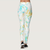 Golden Breeze Abstrakte Leggings - Aqua & Mustard (Rückseite)