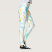 Golden Breeze Abstrakte Leggings - Aqua & Mustard (Rechts)