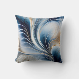 Golden Breeze - Flow of Blue and Gold Abstract Art Kissen