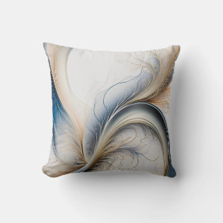 Golden Breeze Flow of Blue and Gold Abstract Art T Kissen