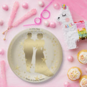 Golden Bride And Groom Wedding Party Pappteller (Party)