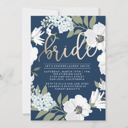 Golden Bride - Bridal Dusche Einladung (Vorderseite)