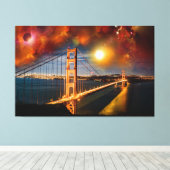 Golden Bridge Fantasy Landschaft Leinwanddruck (Insitu (Holzboden))