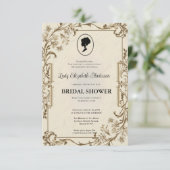 Golden Bridgerton Brautparty Invit Einladung (Stehend Vorderseite)