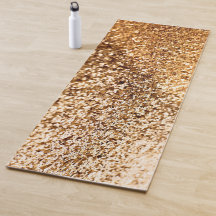 Golden Bright Bokeh Glitzer Yoga Mat