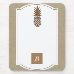 Golden Bronze Ananas Kraft Elegantes Tropisches Am Mousepad