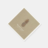 Golden Bronze Ananas Kraft Natural Tropical Serviette (Ecke)