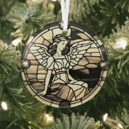Golden Bronze Angel Glasfenster Ornament Aus Glas